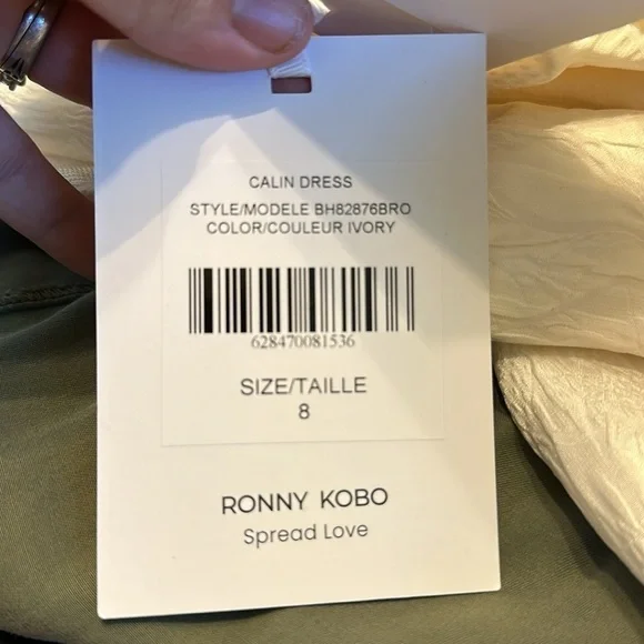NWT Ronny Kobo Calin Puff-Sleeve Peplum Ivory Mini Dress Anthropologie fits 4 8 - Picture 8 of 8